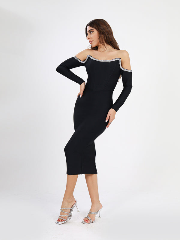 Romantic Off-Shoulders Bandage Dress